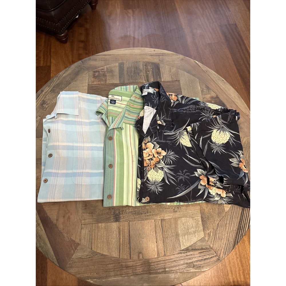 Tommy Bahama 100% Silk Camp Shirt Mens Size 2XL XXL Pattern/Floral Lot Of 3